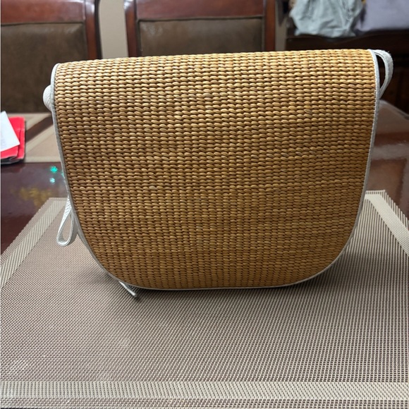 Dokkim Woven Straw Crossbody Bag with White Trim - Picture 2 of 5